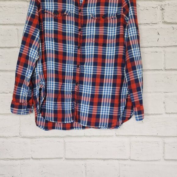 Ralph Lauren Denim & Supply Women Red Blue Plaid Button-Up Shirt Medium Cotton - Picture 4 of 11